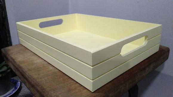 Trio de Bandejas Frisada - Amarelo Bebê