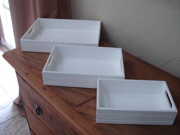 Trio de Bandejas Frisadas - Branca