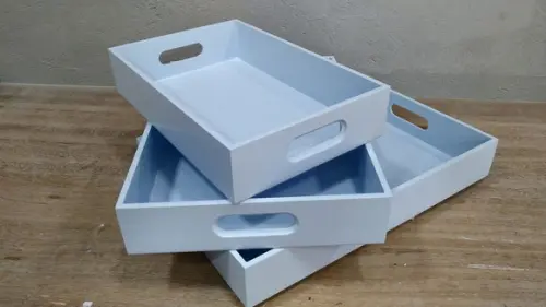 Trio de Bandejas Organizadoras Azul Bebê