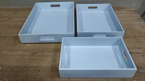 Trio de Bandejas Organizadoras Azul Bebê