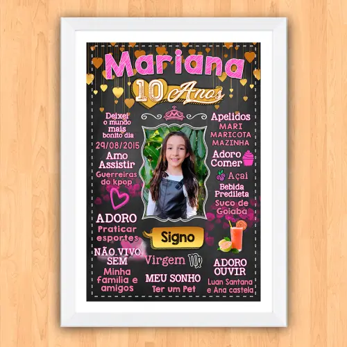 Chalkboard de Aniversário Infantil e Juvenil