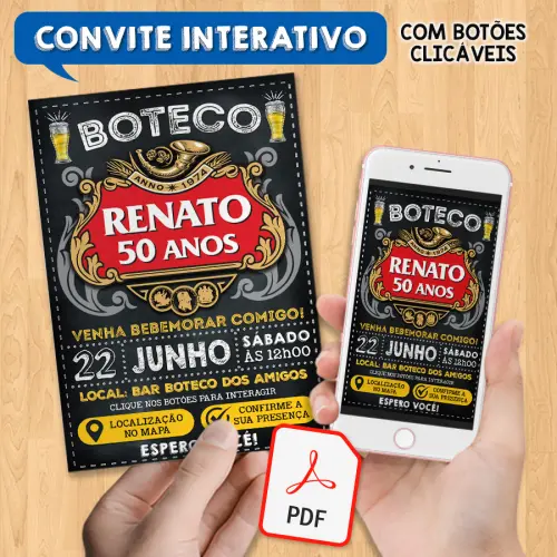 Convite Digital Interativo Adulto