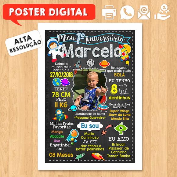 Arte Digital Aniversário A3 30x42cm Astronauta