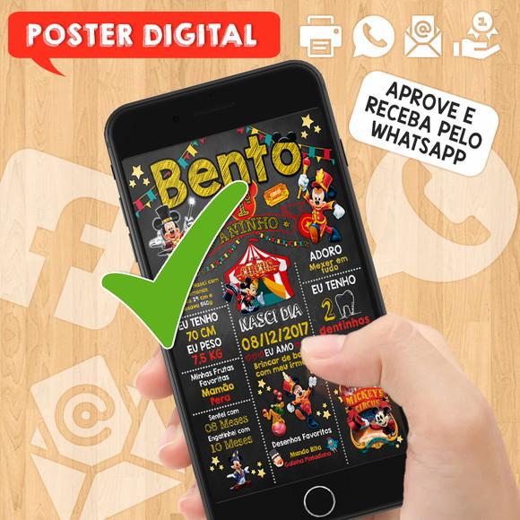 Arte Digital Aniversário A3 30x42cm Circo do Mickey