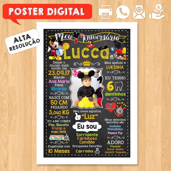 Arte Digital Aniversário A3 30x42cm Mickey