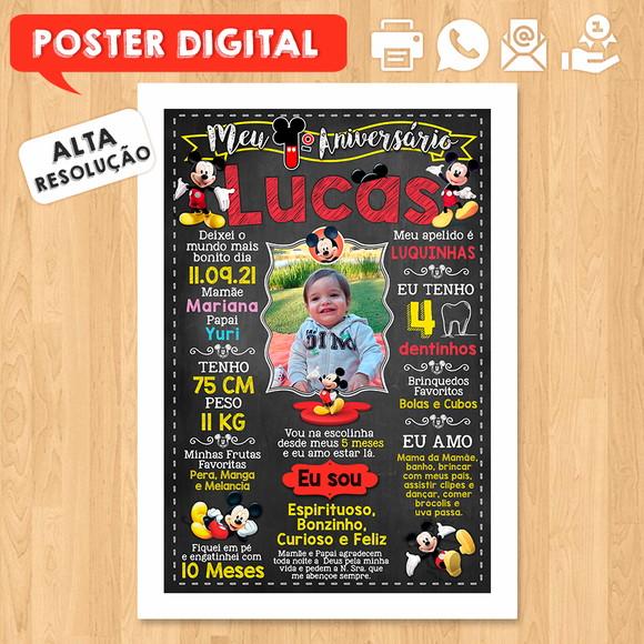 Arte Digital Aniversário A3 30x42cm Mickey
