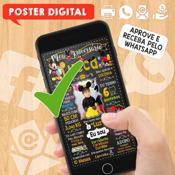Arte Digital Aniversário A3 30x42cm Mickey