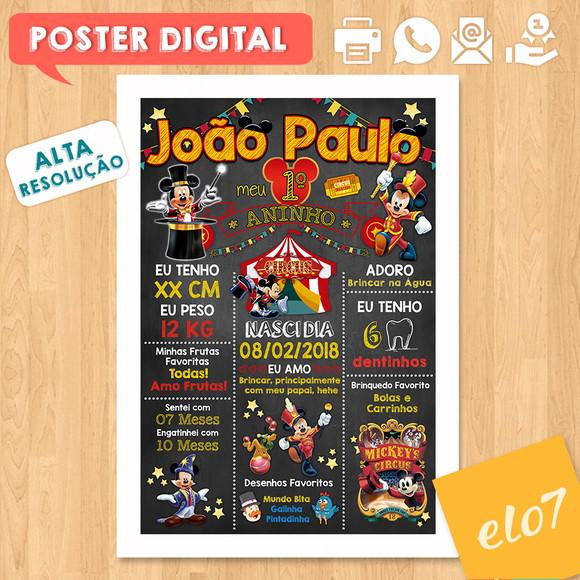 Arte Digital Aniversário Circo do Mickey