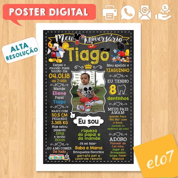 Arte Digital Aniversário Turma do Mickey com Foto