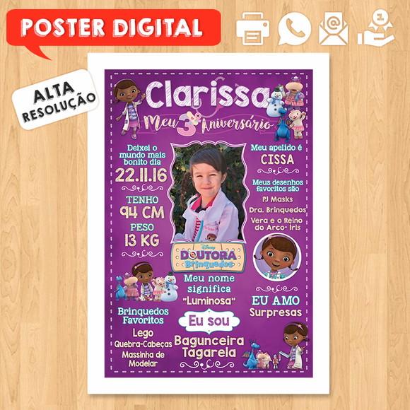 Arte Digital Chalkboard Aniversário 30x42cm Dra. Brinquedos