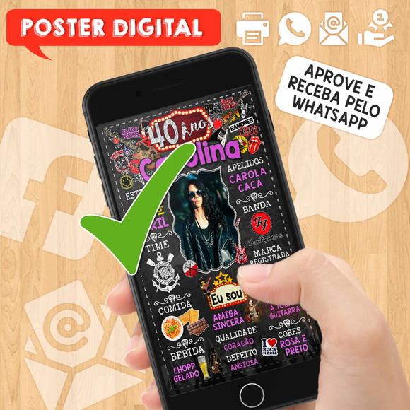 Arte Digital Chalkboard Aniversário 40 Anos Rock And Roll