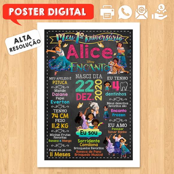 Arte Digital Chalkboard Aniversário A3 30x42cm Encanto
