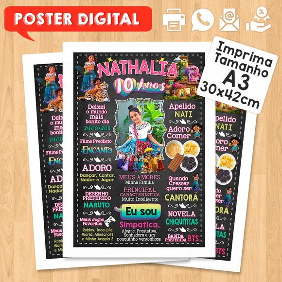 Arte Digital Chalkboard Aniversário A3 30x42cm Encanto