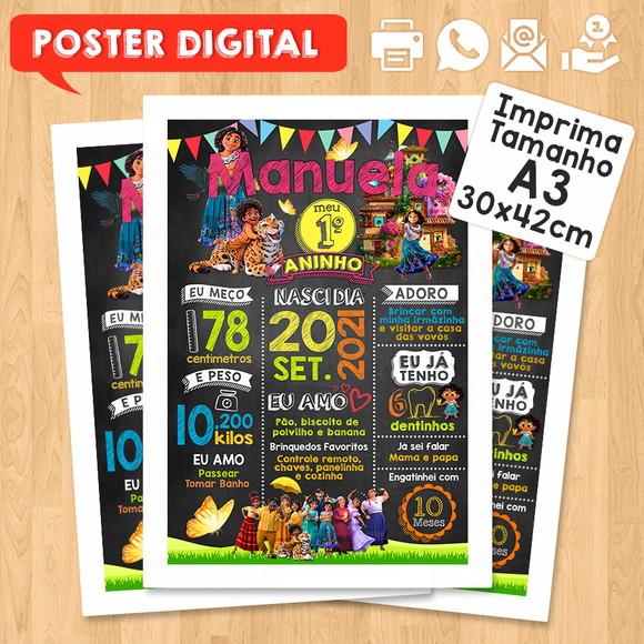 Arte Digital Chalkboard Aniversário A3 30x42cm Encanto