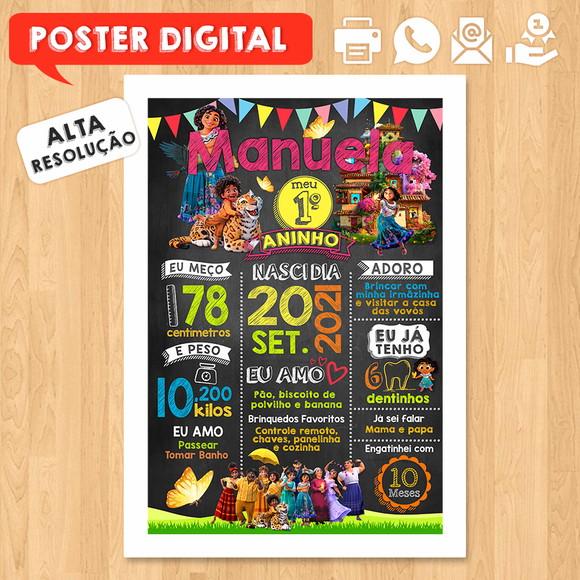 Arte Digital Chalkboard Aniversário A3 30x42cm Encanto
