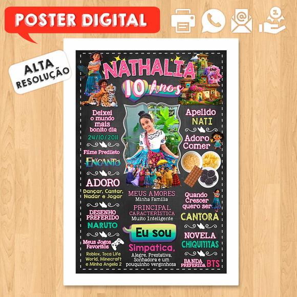 Arte Digital Chalkboard Aniversário A3 30x42cm Encanto