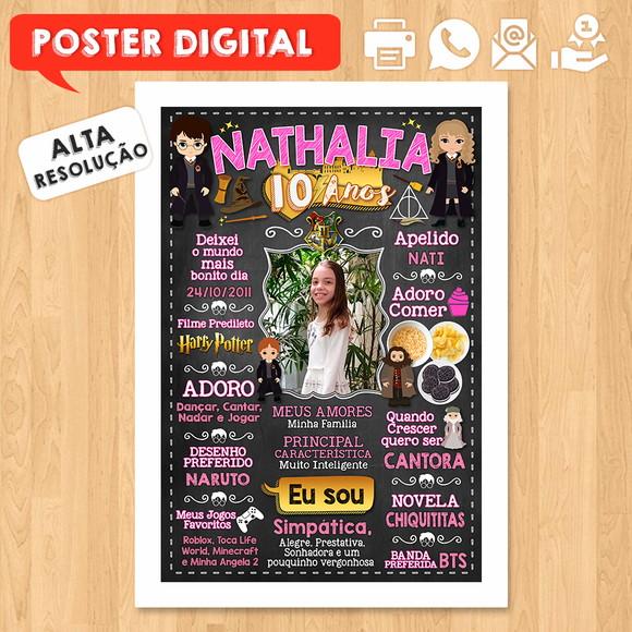 Arte Digital Chalkboard Aniversário A3 30x42cm Harry Potter