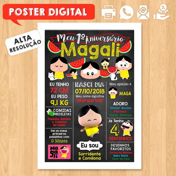 Arte Digital Chalkboard Aniversário A3 30x42cm Magali