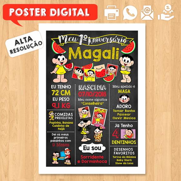 Arte Digital Chalkboard Aniversário A3 30x42cm Magali