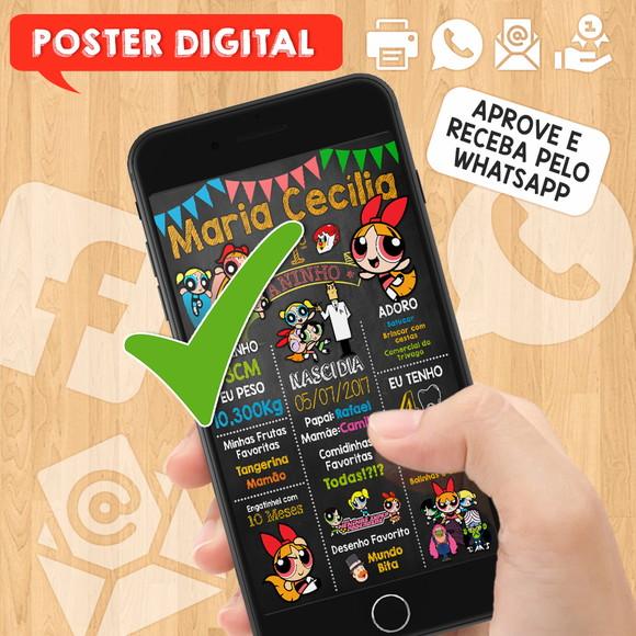 Arte Digital Chalkboard Aniversário A3 30x42cm Poderosas