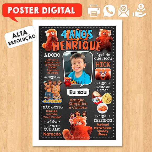 Arte Digital Chalkboard Aniversário A3 30x42cm Red