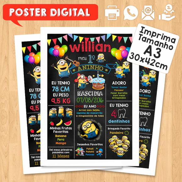 Arte Digital Chalkboard Aniversário A3 30x42cm Snoopy