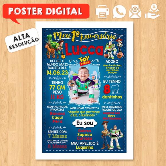 Arte Digital Chalkboard Aniversário A3 30x42cm Toy Story