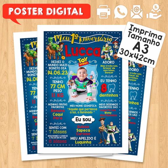 Arte Digital Chalkboard Aniversário A3 30x42cm Toy Story