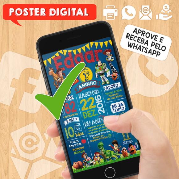 Arte Digital Chalkboard Aniversário A3 30x42cm Toy Story