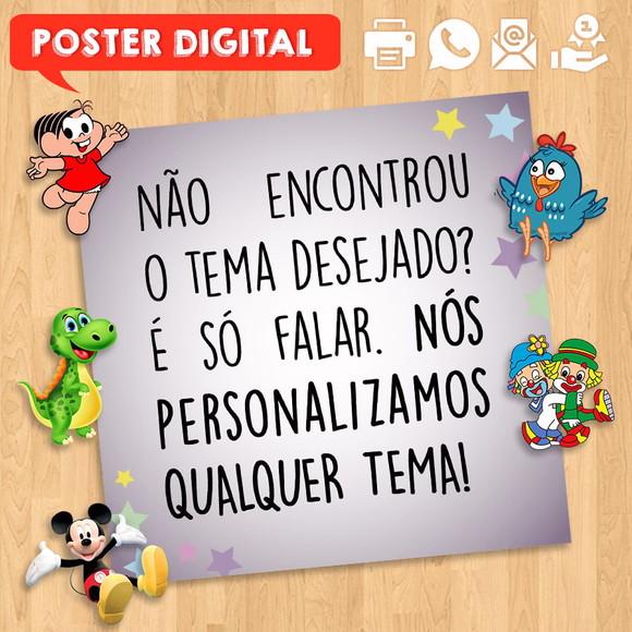 Arte Digital Chalkboard Aniversário A3 Galinha Pintadinha