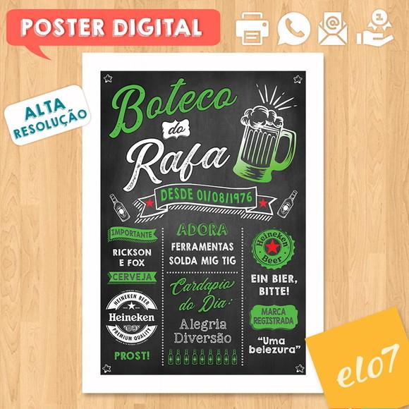 Arte Digital Chalkboard Aniversário Boteco