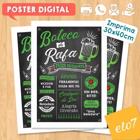 Arte Digital Chalkboard Aniversário Boteco