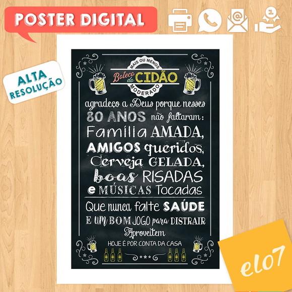 Arte Digital Chalkboard Aniversário Boteco
