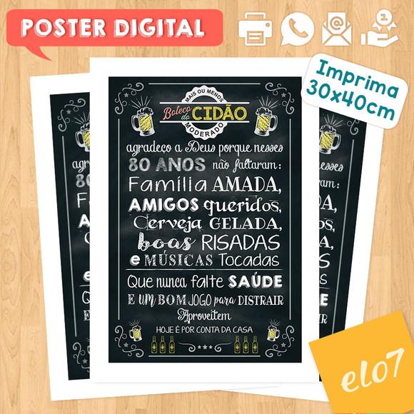 Arte Digital Chalkboard Aniversário Boteco