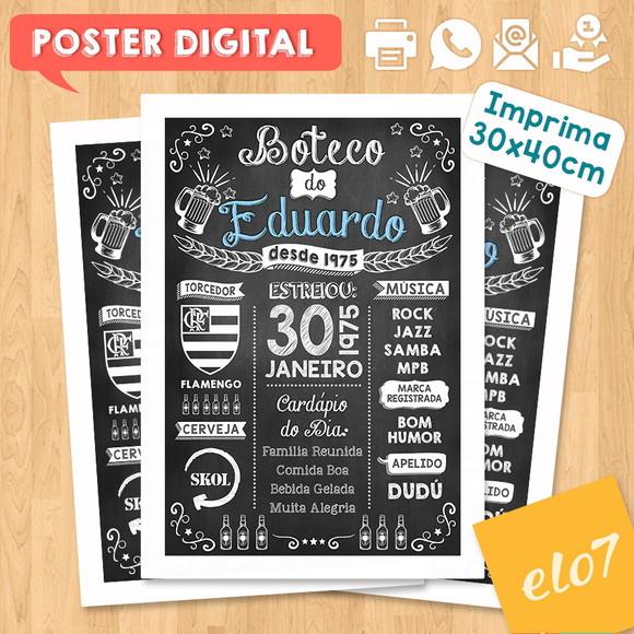 Arte Digital Chalkboard Aniversário Boteco