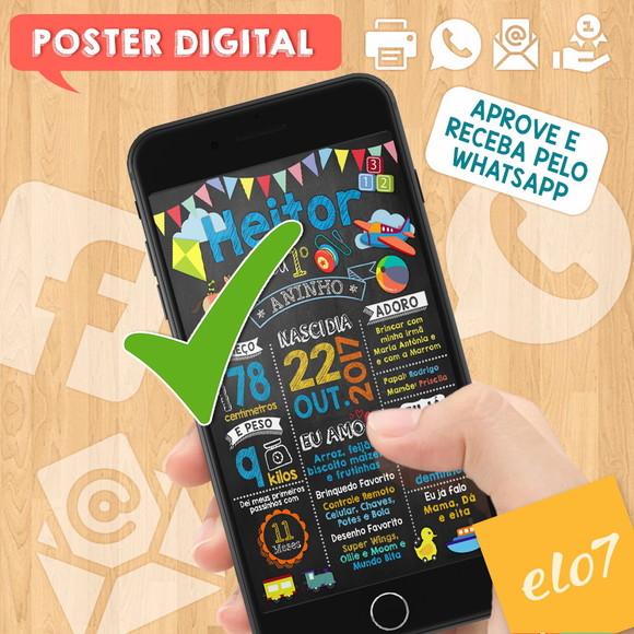 Arte Digital Chalkboard Aniversário Menino Brinquedos