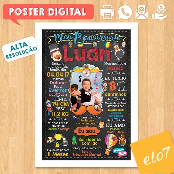 Arte Digital Chalkboard Aniversário Mundo Bita