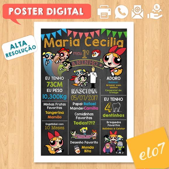 Arte Digital Chalkboard as Meninas Superpoderosas