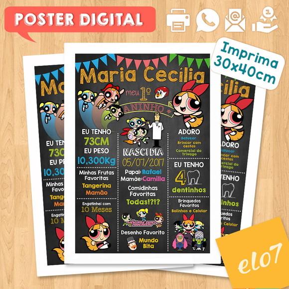 Arte Digital Chalkboard as Meninas Superpoderosas