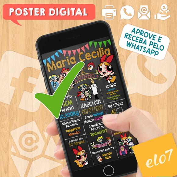 Arte Digital Chalkboard as Meninas Superpoderosas