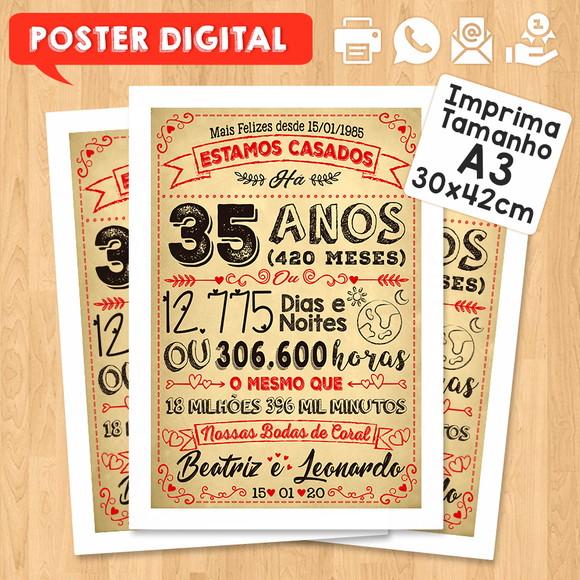 Arte Digital Chalkboard Bodas Casamento Coral 30 Anos