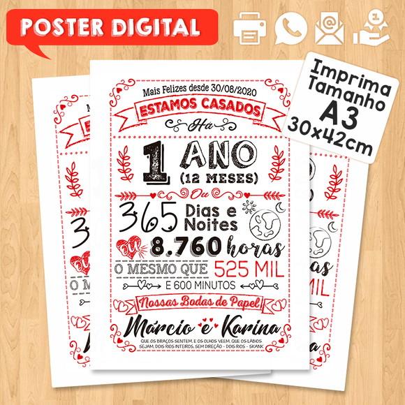 Arte Digital Chalkboard Bodas Papel 01 Ano