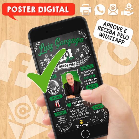 Arte Digital Chalkboard Poster Aniversário 70 Anos