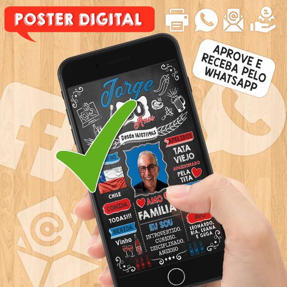 Arte Digital Chalkboard Poster Aniversário 80 Anos