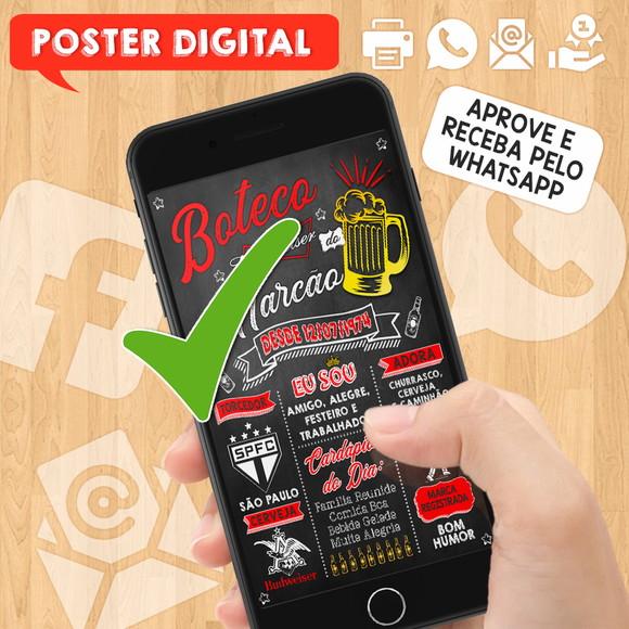Arte Digital Chalkboard Poster Aniversário Boteco Bud