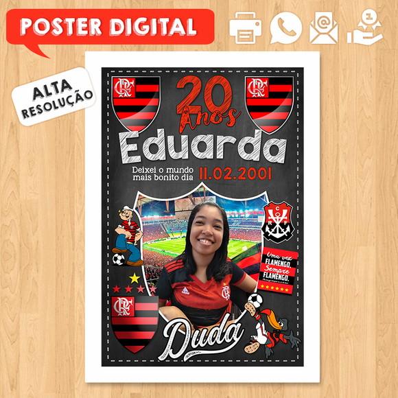 Arte Digital Chalkboard Poster Aniversário Luau da Eliana