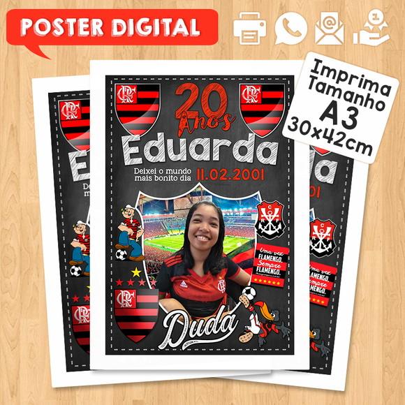 Arte Digital Chalkboard Poster Aniversário Luau da Eliana