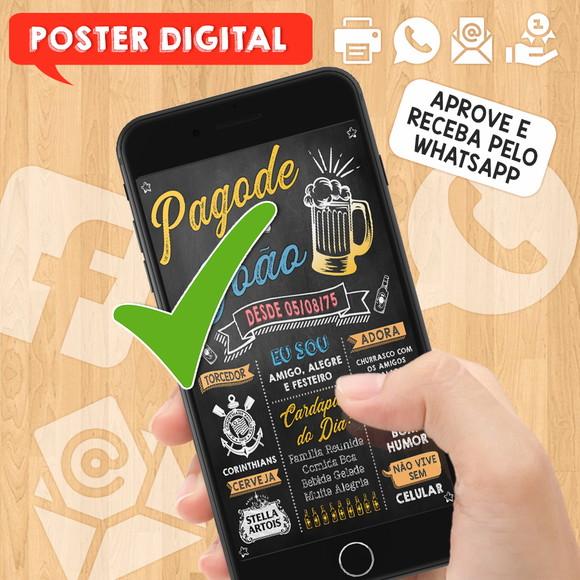 Arte Digital Chalkboard Poster Aniversário Pagode do João