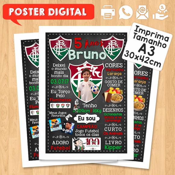 Arte Digital Chalkboard Times de Futebol A3 30x42cm com Foto