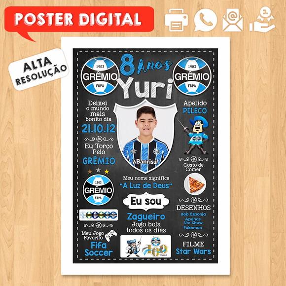Arte Digital Chalkboard Times de Futebol A3 30x42cm com Foto